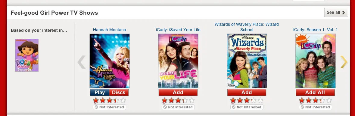 Funny movie categories.